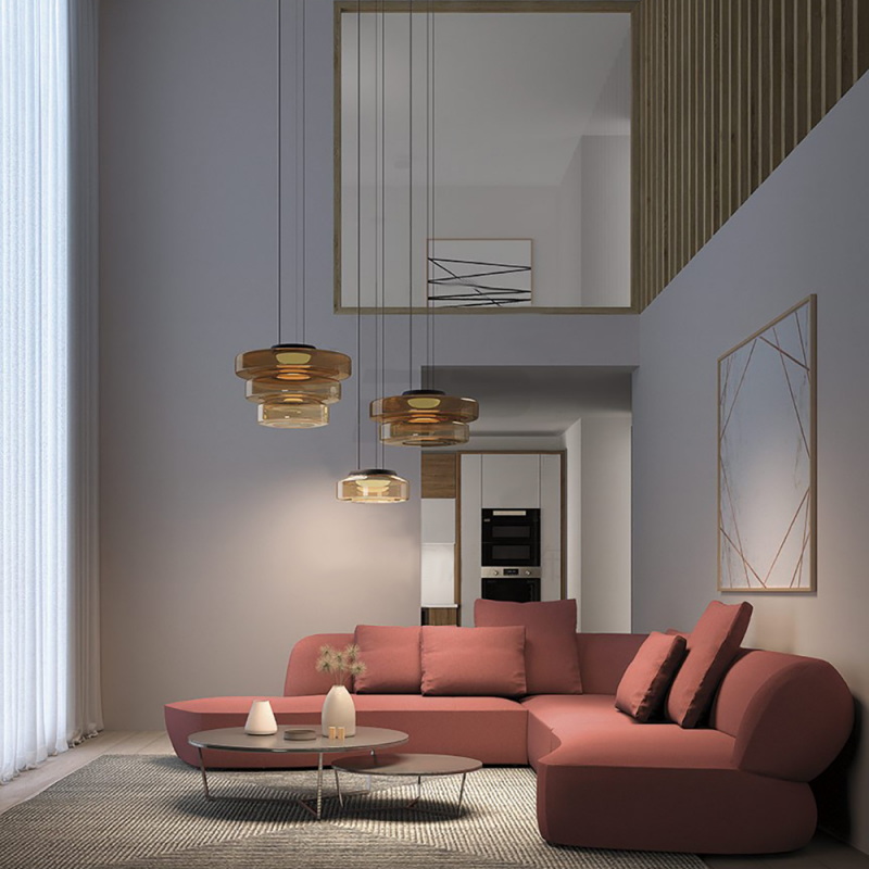 Bauhaus Style Glass Pendant Light