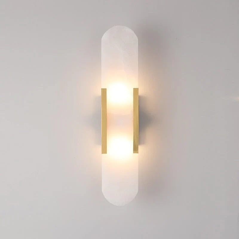 "Elegant black & gold LED wall lamp with sleek metal finish, perfect for modern interiors, offers stylish, warm lighting."