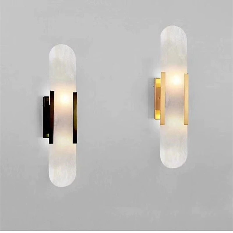 "Elegant black & gold LED wall lamp with sleek metal finish, perfect for modern interiors, offers stylish, warm lighting."