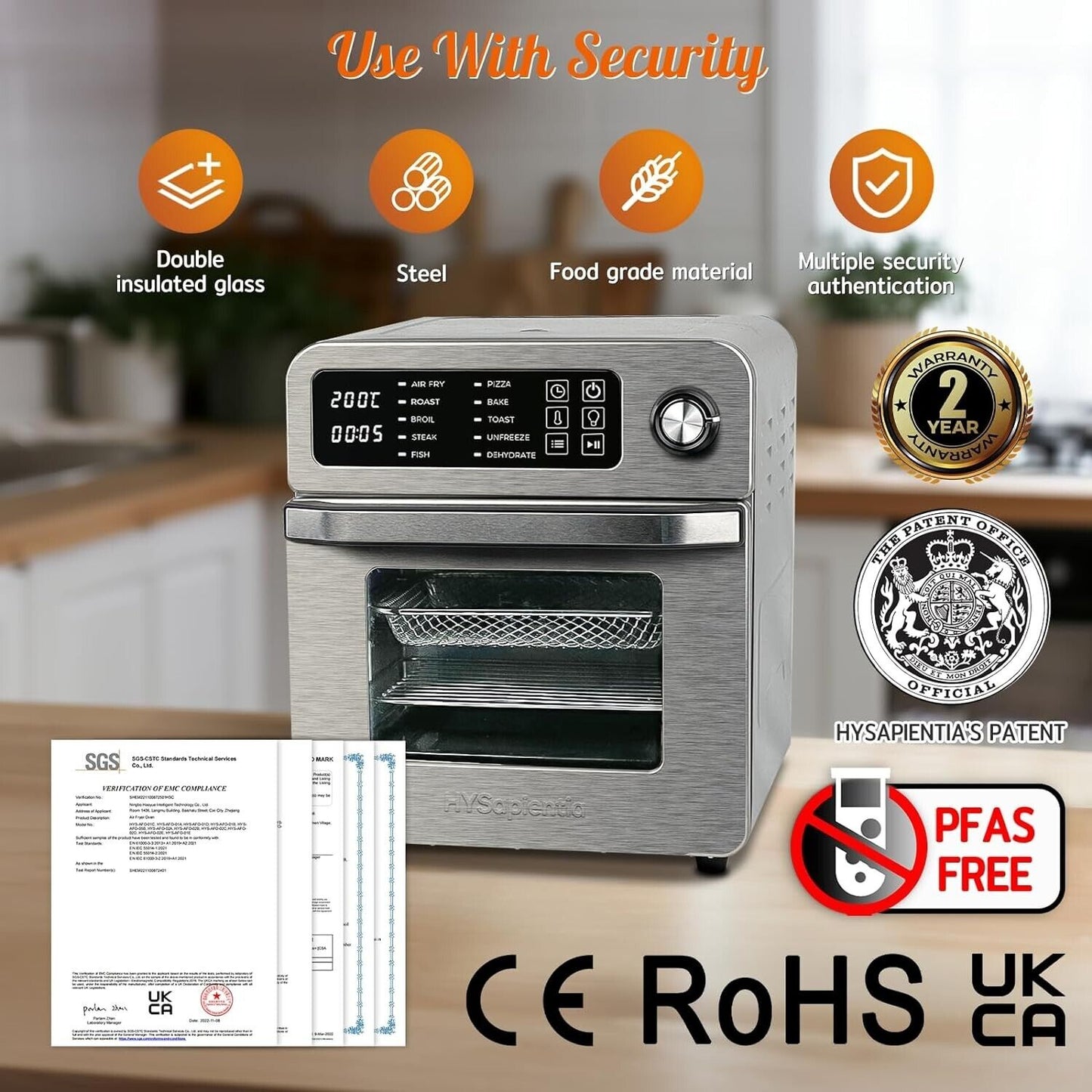 HYSapientia 15L Digital Air Fryer Oven