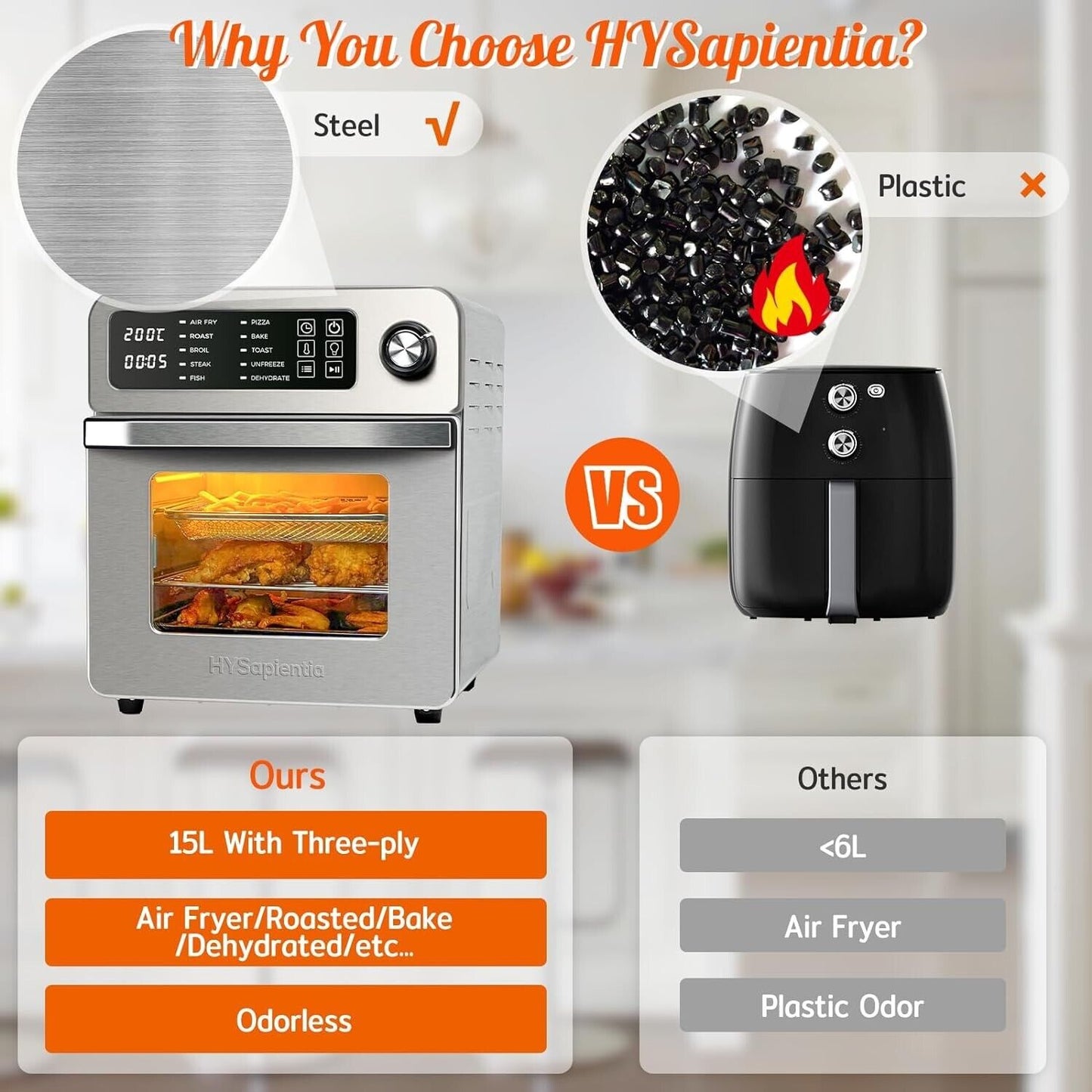 HYSapientia 15L Digital Air Fryer Oven