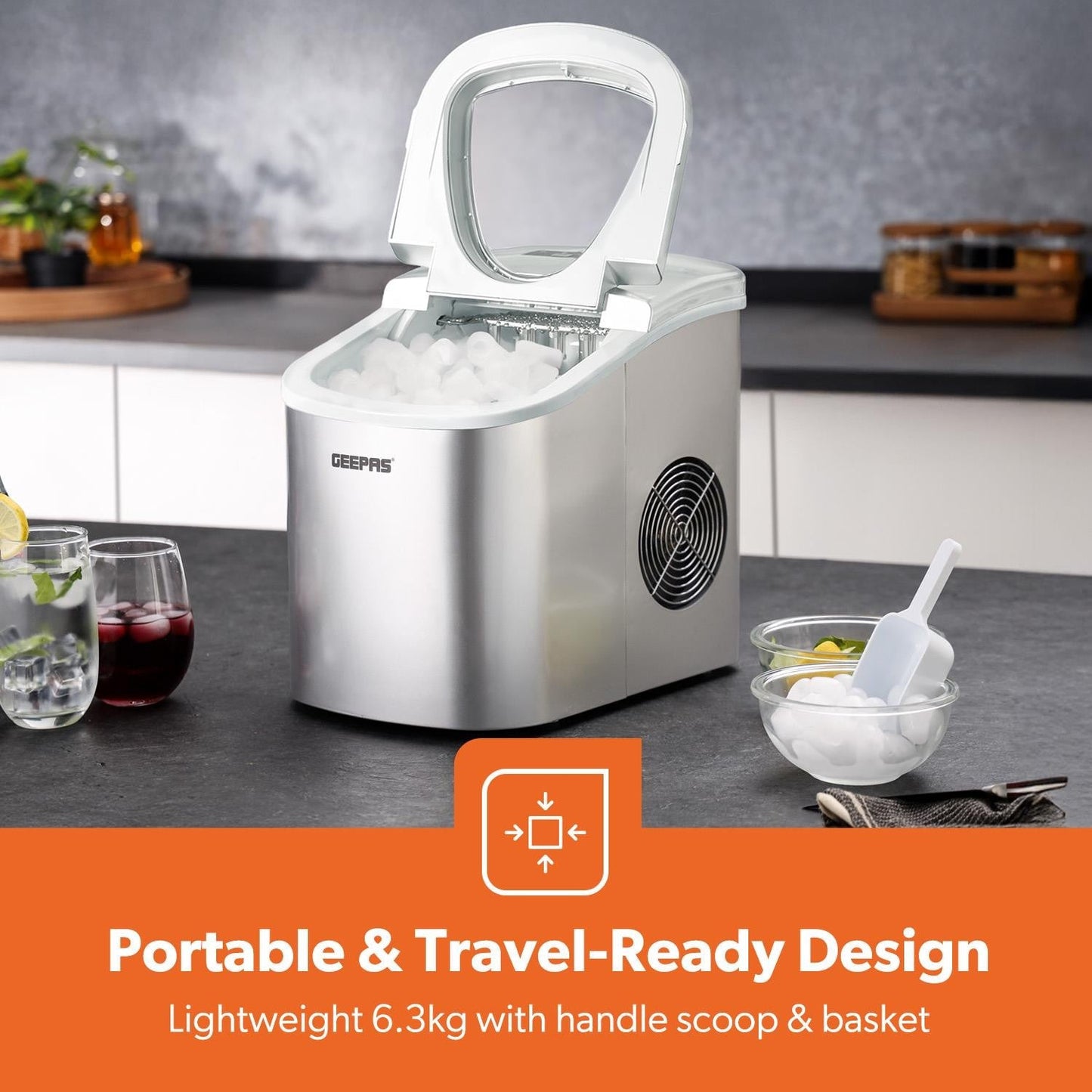 Geepas Countertop Ice Cube Maker Machine
