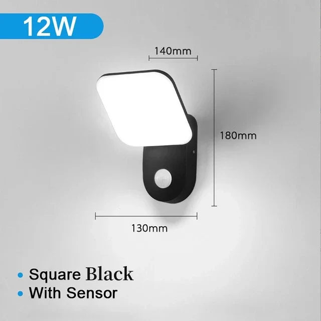 Waterproof Outdoor LED Wall Light with PIR Motion Sensor