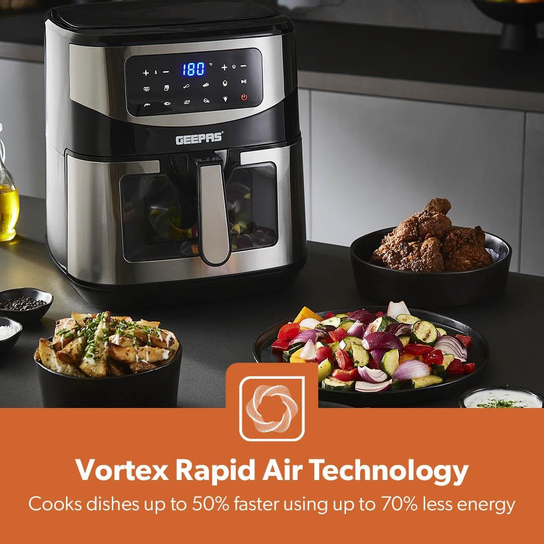 Geepas 9.2L Digital Air Fryer – Rapid Healthy Cooking with Vortex Technology