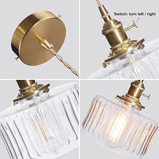 Vintage Crystal Glass Pendant Lamp for Elegant Settings